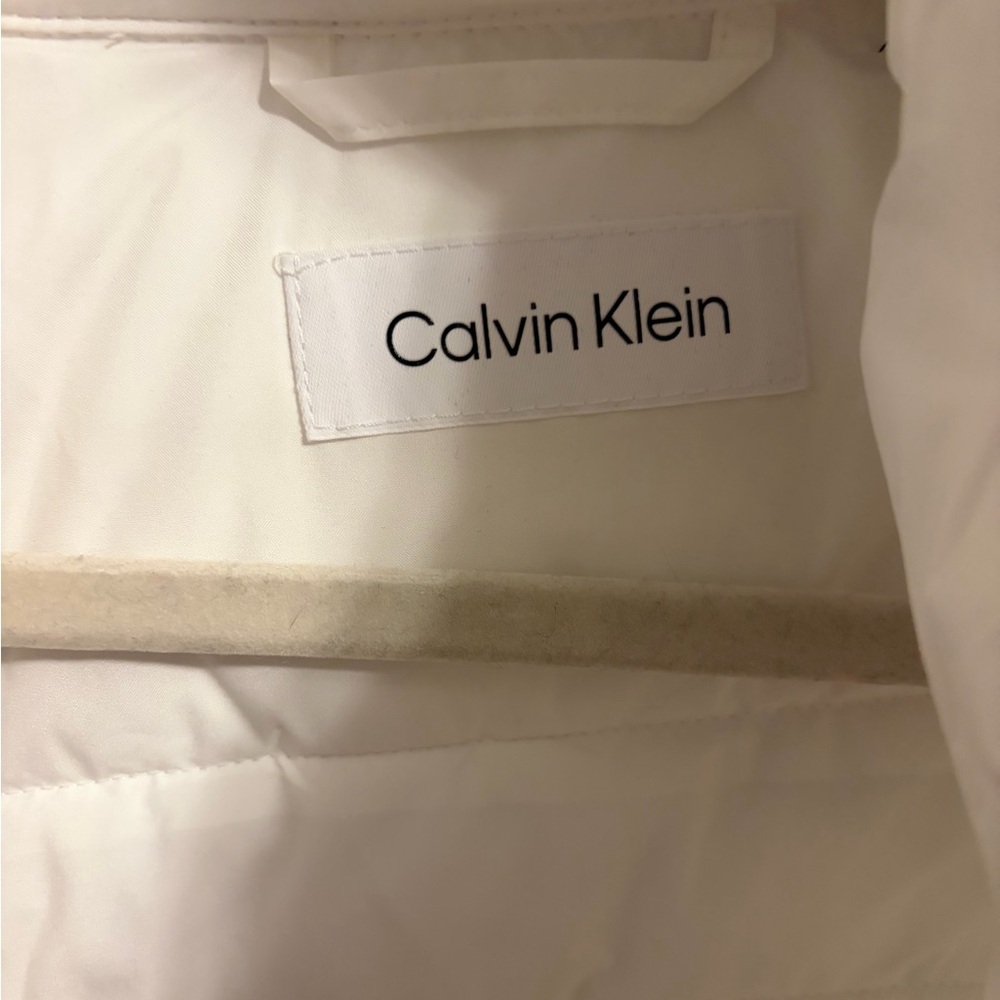 Calvin Klein White with Black Accent Quilted Jacket Midi - Picture 5 of 9